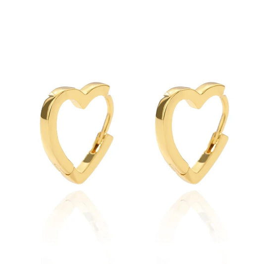 Minimalistische Herzförmige Ohrringe Rachele Goldfarben Poliert Glänzend Romantisch Elegant Schmuck