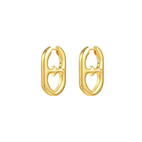 Ohrringe Herzförmige Cutouts Edelstahl Cleo Heartfelt Pops Moderner Minimalistischer Stil