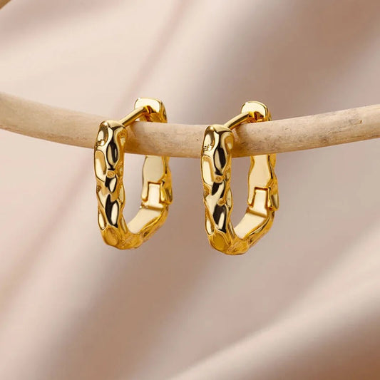 Kleine Gedrehte Hoop Ohrringe Mit Moderner Eleganz Und Subtiler Lichtreflexion Valentina