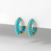 Bliss Ohrringe Mit Perlen Soraya Klassische Creolen Mit Kleinen Perlen Goldfarbenes Metallfinish Moderner Lebendiger Look