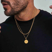 Onyx Kompass Halskette Sense Of Freedom Elegantes Männliches Schmuckstück Mit Gold Finish