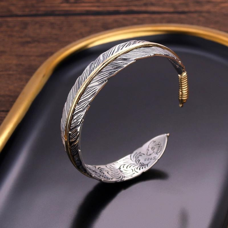 Norwegischer Schatz Federarmband Aus Silber Mit Federdesign Im Viking Stil Für Herren Vintage Look Und Robuste Ästhetik