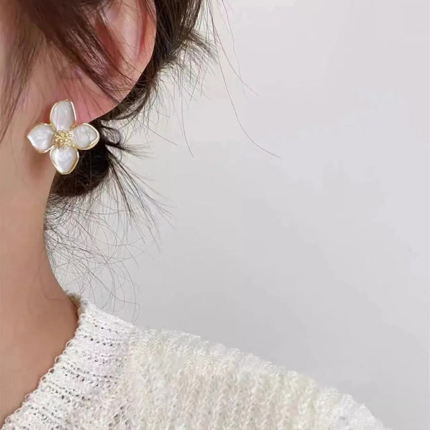 Verónica Emaille Blumen Ohrringe Eleganter Stil Florales Design Schmuck Accessoire