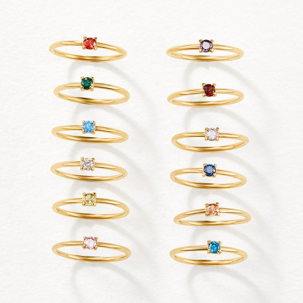 Damenring Mit Geburtsstein März In Gold Aquamarin Optik Fein Gearbeitet Maddalena Handgefertigt