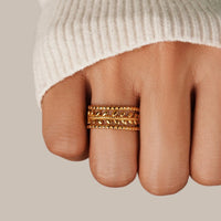 Damenring Mit Blattgold Manuela Verstellbarer Offener Ring Mit Mehrschichtigem Blattdesign Und Struktur