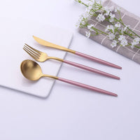 Modernes goldenes Besteckset – 24-teilig