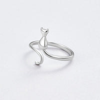 Silberring Für Damen Lucia Mit Zartem Katzenmotiv Moderner Hochwertiger Silberschmuck