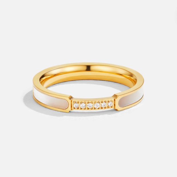 Ring Für Damen Mit Perle Und Kristalle Mit Goldfarbener Struktur Moderner Und Raffinierter Stil Yasmin