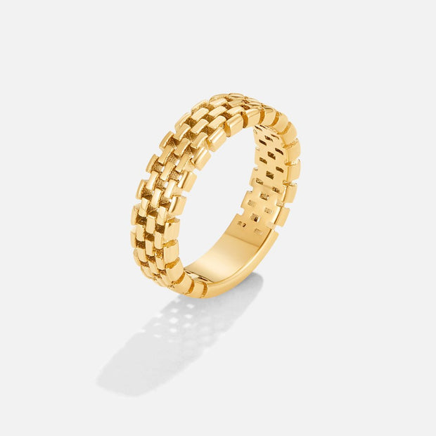 Ring Für Damen - Kátia Mit Geflochtenem Gliederdesign Im Goldton Gepoliert Vielseitiges Schmuckstück