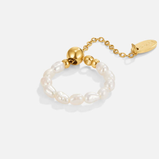 Ring Für Damen Mit Süßwasserperle Quiteria Goldbeschichtetes Design Und Elegante Zeitlose Ausstrahlung