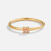 Damenring Mit Geburtsstein November Aus Gold Bernsteinfarbener Stein Modernes Minimal Design - Elisa