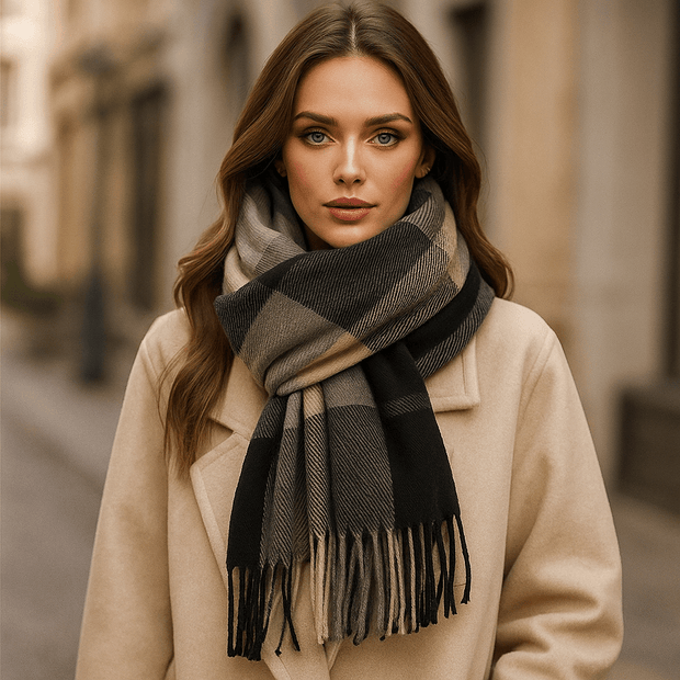 Karierter Damenschal, weich und elegant - Liora