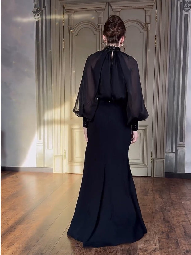 Fresta - French Style - Retro Court Style Elegantes Langes Kleid - Zweiteiliges Set