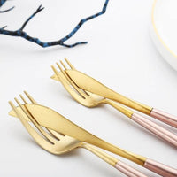 Modernes goldenes Besteckset – 24-teilig