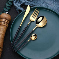 Modernes goldenes Besteckset – 24-teilig