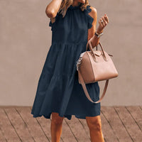 Rubina - Einfarbiges, elegantes Kleid