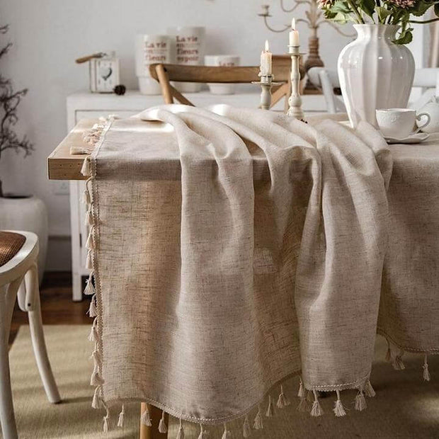 Tischdecke aus Naturleinen
