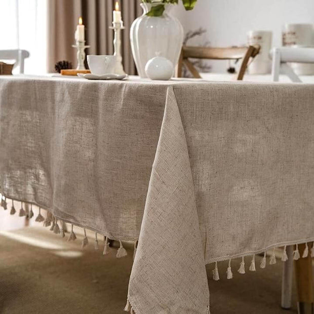 Tischdecke aus Naturleinen