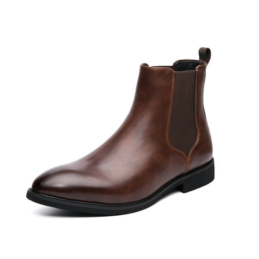 Herren Lederstiefelette mit seitlichem Gummizug - Heberto