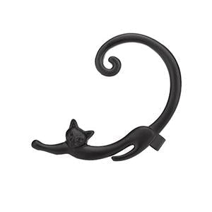 Versilberte Damenohrringe geschwungenes Katzendesign - Greta