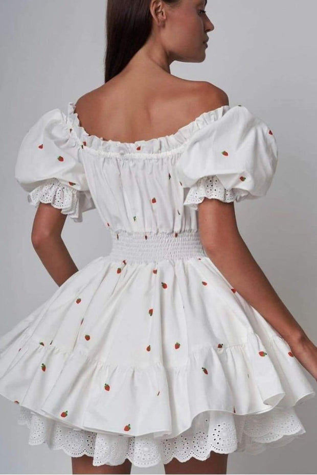 Rebecca - Mini-Print-Kleid mit Puffärmeln