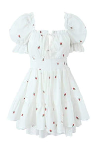 Rebecca - Mini-Print-Kleid mit Puffärmeln
