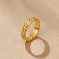 Goldring Damen Camilla Moderner Gold Schmuck Mit Geometrischen Relieftexturen Und Vielseitigem Stil