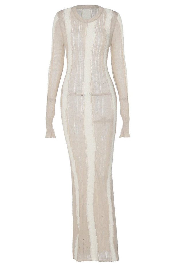 Any Spleißendes Maxikleid aus strukturiertem Strick