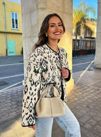 Steppjacke mit geometrischem Muster und lockerer Passform