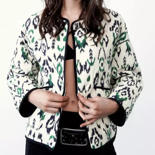 Steppjacke mit geometrischem Muster und lockerer Passform