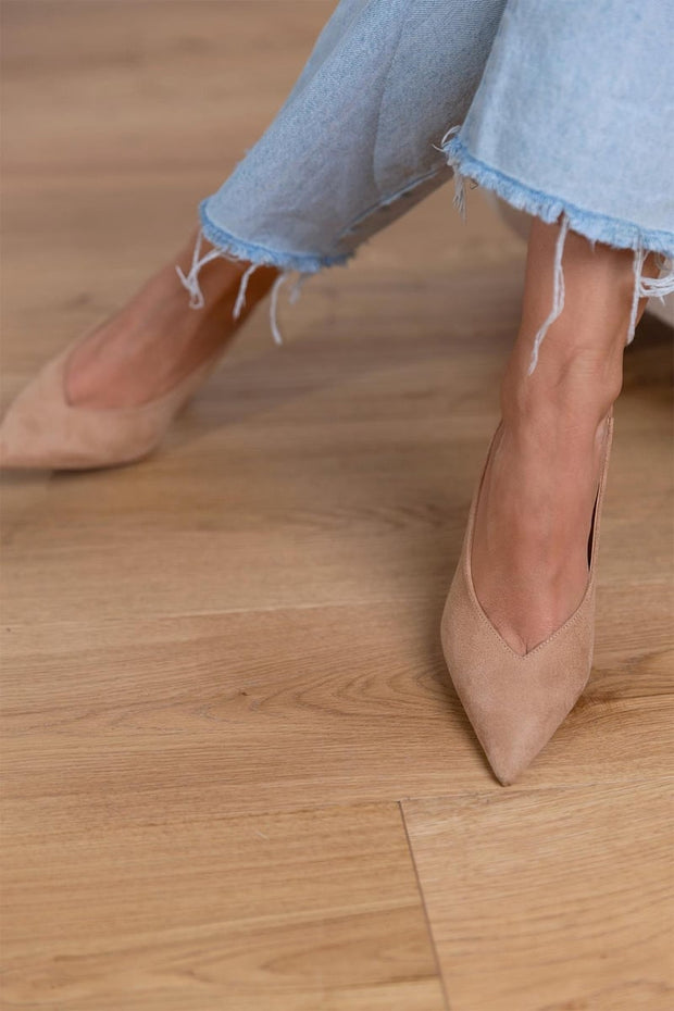 Geschlossene Damen-Slingback-Schuhe mit feinem Absatz - Elira