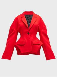 Blazer mit figurbetontem Schnitt, Knopfverschluss und strukturierten Schultern