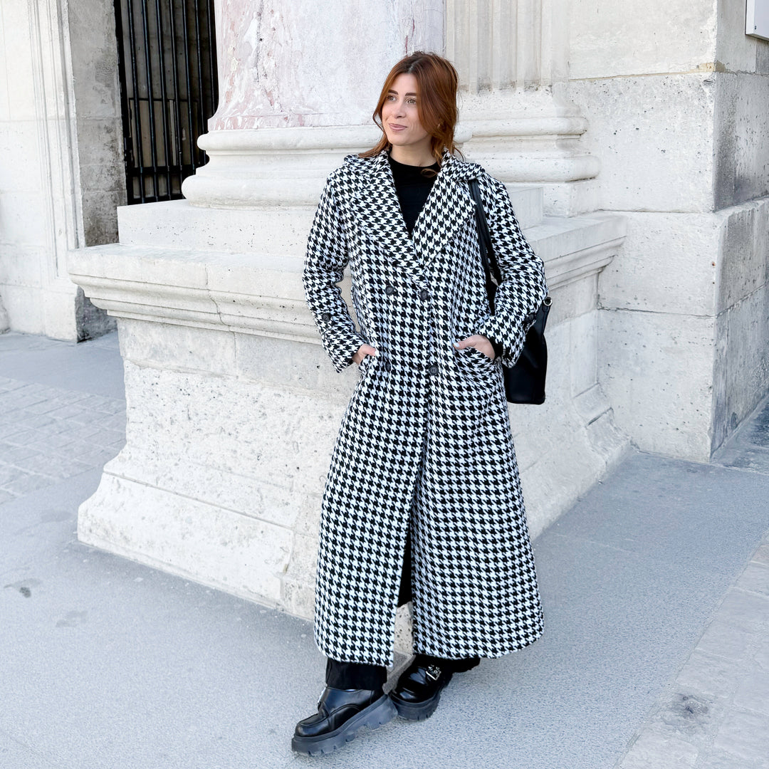 Stella Trenchcoat mit Hahnentrittmuster