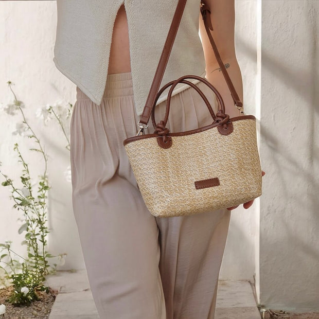 Nola Tropische Geflochtene Handtasche