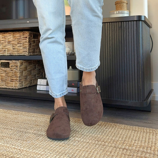 Clogs in Wildleder-Optik