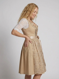 Dirndl-Kleid für Damen mit Schnürung und bestickter Schürze – Griechenland
