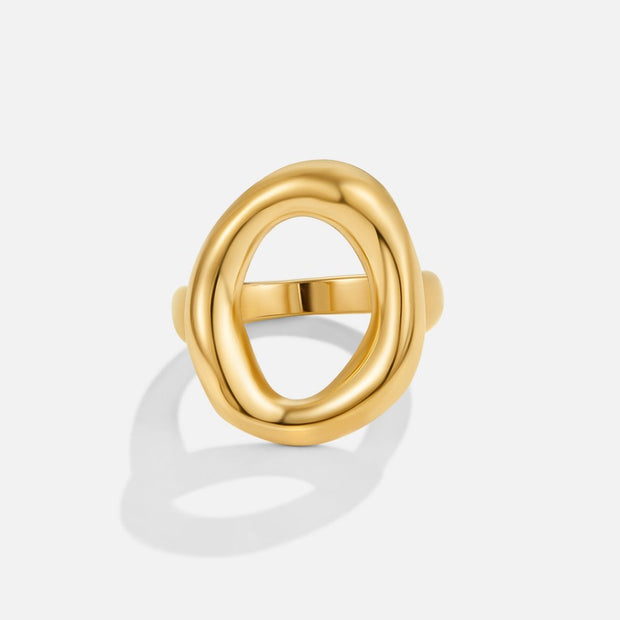 Damenring Aus Gold Zélia Modernes Minimalistisches Offenes Design Mit Geschwungener Rundung Und Intensivem Glanz