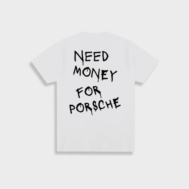 Marlon - Herren Vintage 'Need Money For Porsche' Baumwoll-T-Shirt