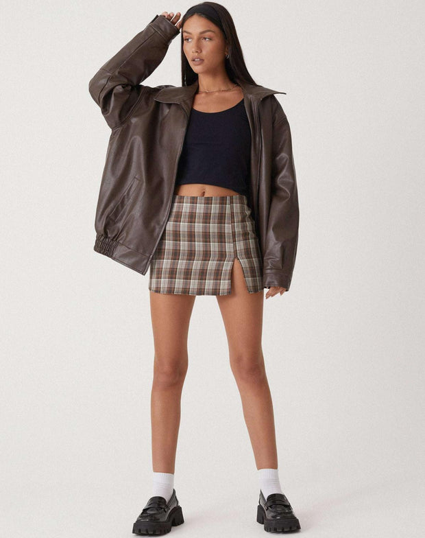 Moderne Lederjacke im Oversize-Schnitt