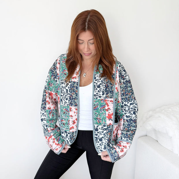 Hazel gesteppte Patchwork-Jacke